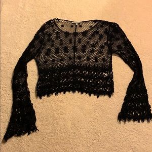 Black knit top